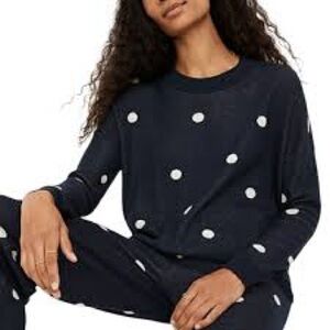 Madewell Navy Polka Dot Sweater M
